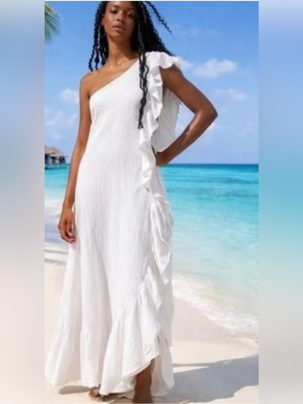 FP Beach Elisa White Maxi Dress S Beach Bridal Honeymoon Resort
